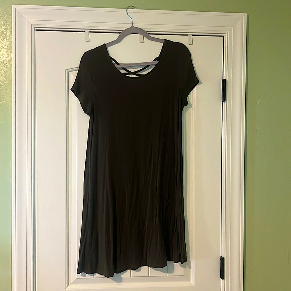 Army Green Jersey T-Shirt Dress